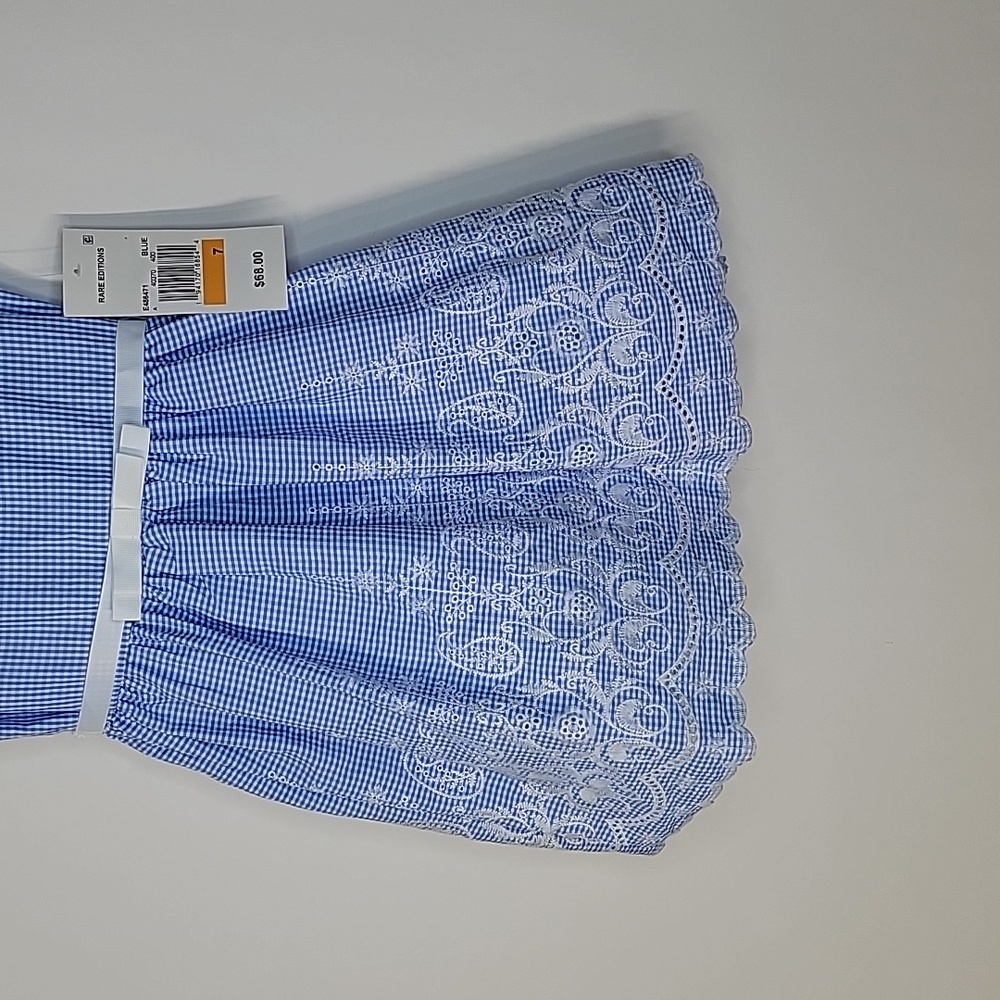 NWT rare edition embroidered gingham dress size 7 girls - Picture 4 of 8